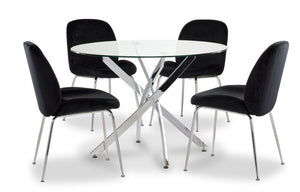 Avery II 5-Piece Dining Set - Black, Chrome