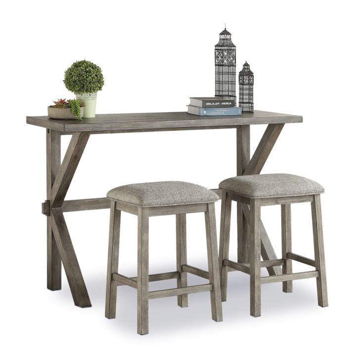 Bailey 3-Piece Counter Height Dining Set - Grey