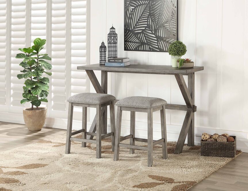 Bailey 3-Piece Counter Height Dining Set - Grey