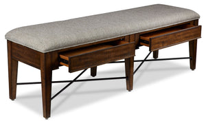 Bay Creek Bench - Toasted Nutmeg, Fog Fabric