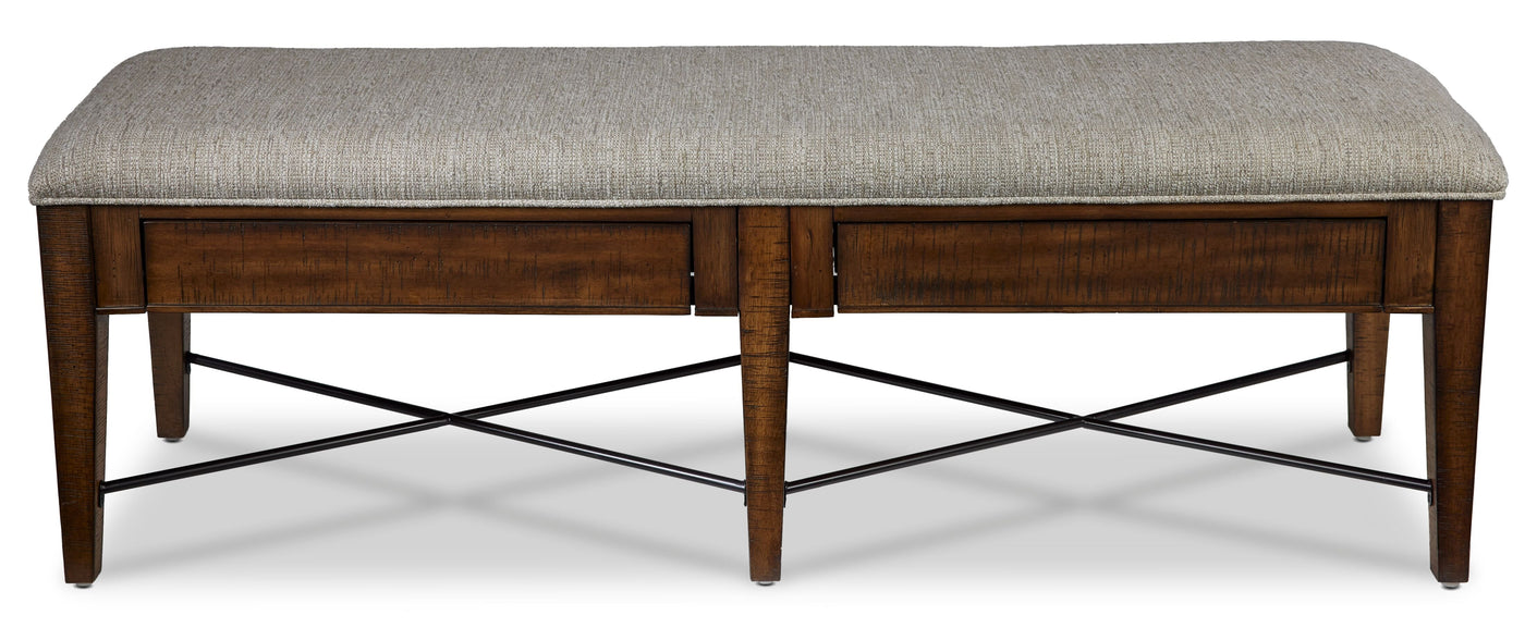 Bay Creek Bench - Toasted Nutmeg, Fog Fabric