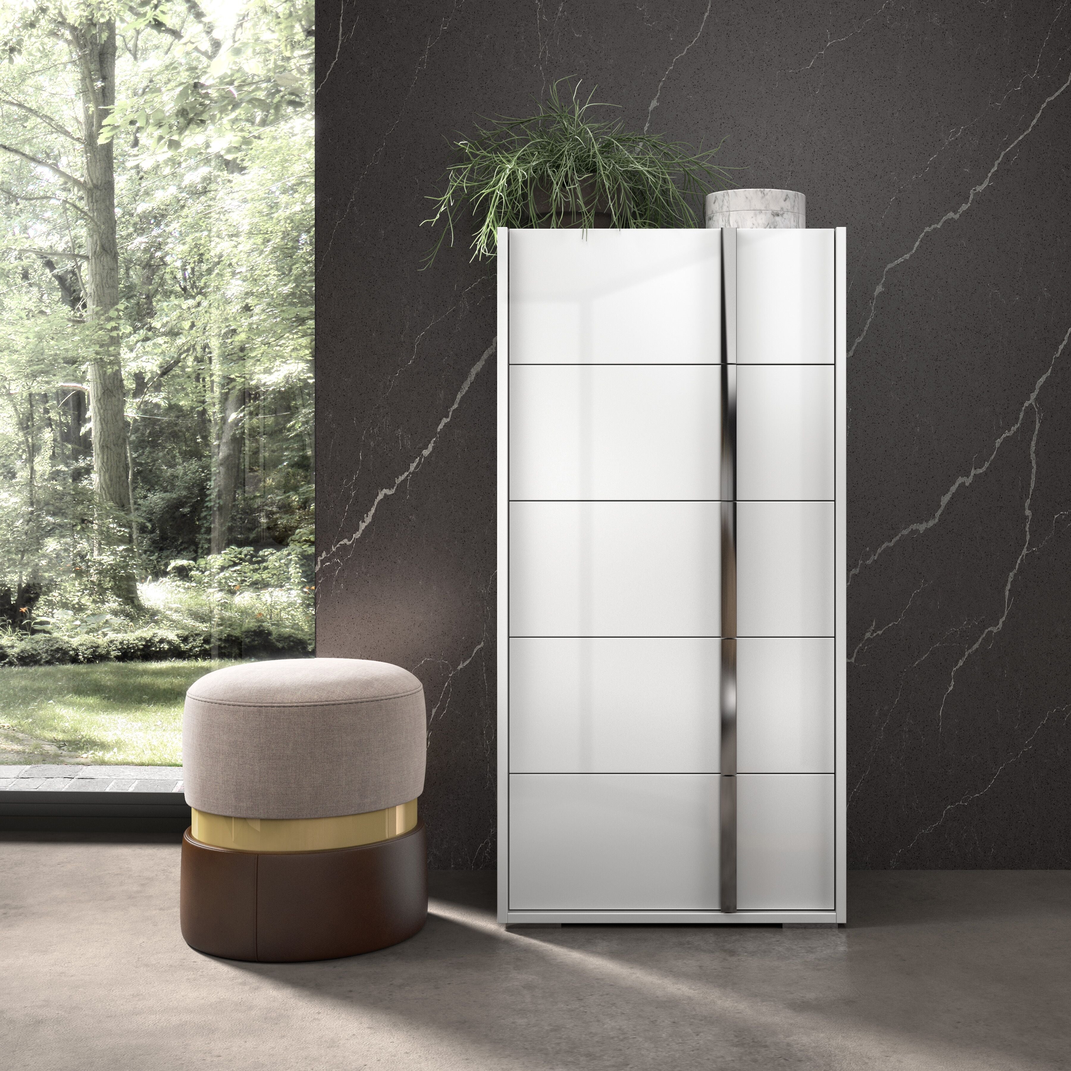 Bianca 5-Piece King Bedroom Package - White Lacquer