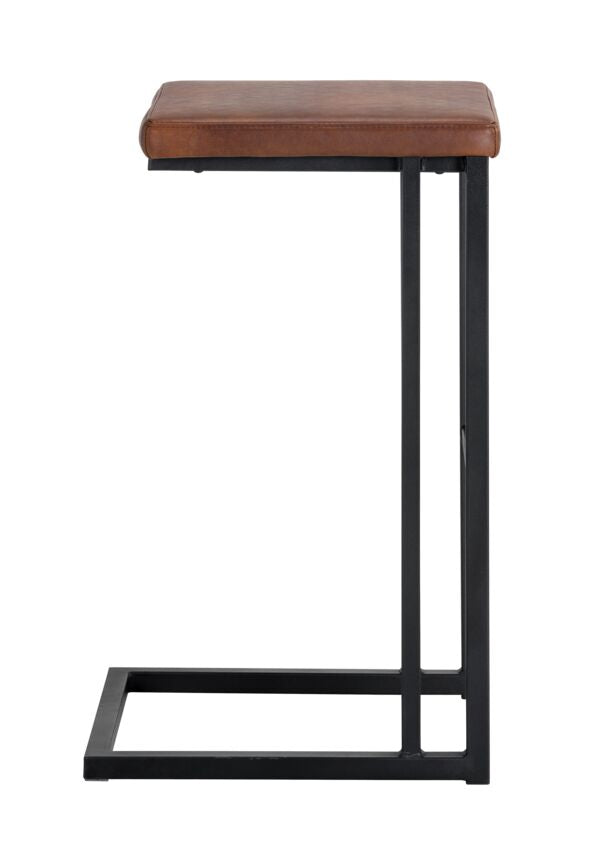 Boone Bar Height Stool - Black, Bravo Cognac