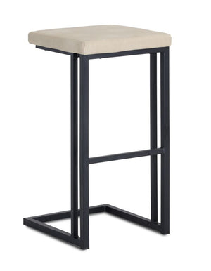 Boone Bar Height Stool - Black, Bravo Cream
