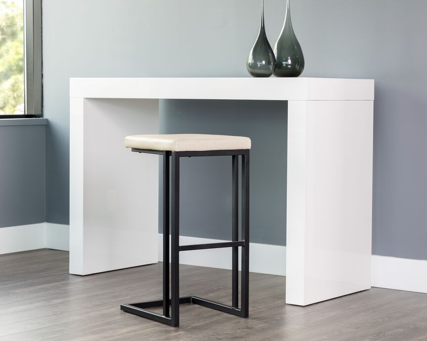 Boone Bar Height Stool - Black, Bravo Cream