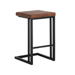 Boone Counter Height Stool - Black, Bravo Cognac