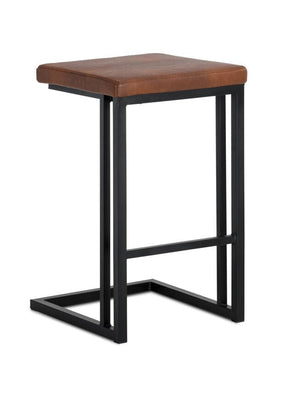 Boone Counter Height Stool - Black, Bravo Cognac