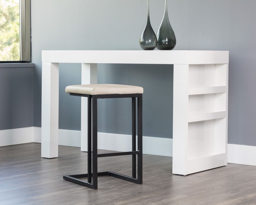 Boone Counter Height Stool - Black, Bravo Cream