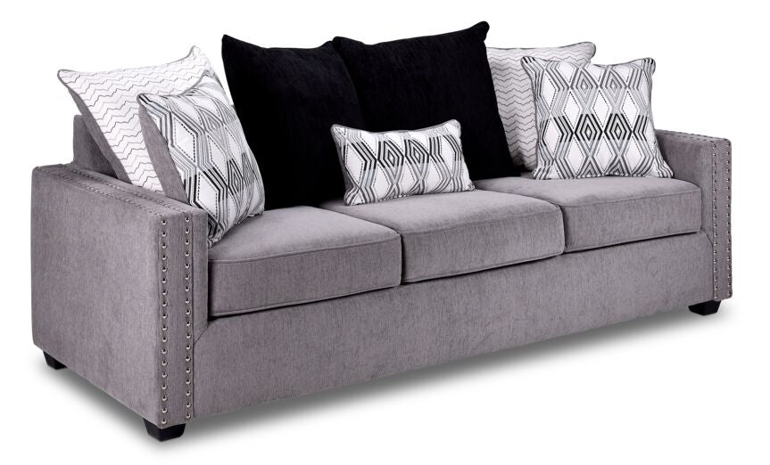 Brooklyn Sofa, Loveseat and Chair Set- Grey