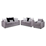 Brooklyn Sofa, Loveseat and Chair Set- Grey
