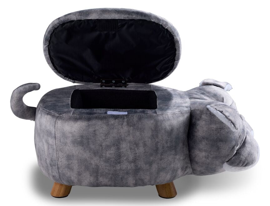 Bulldog Storage Ottoman - Grey