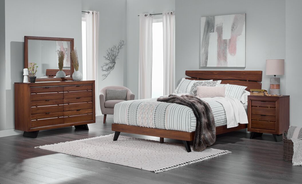 Camila 6-Piece Queen Bedroom Package - Rustic Brown