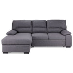Camille Pop-Up Sofa Bed with Left-Facing Chaise- Grey, Charcoal
