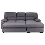 Camille Pop-Up Sofa Bed with Right-Facing Chaise- Grey, Charcoal