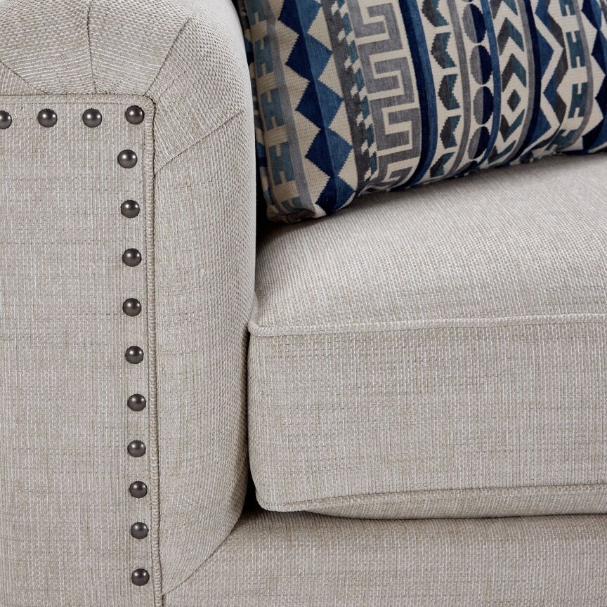 Charice Sofa, Loveseat & Chair and a Half - Putty