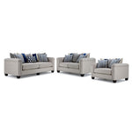 Charice Sofa, Loveseat & Chair and a Half - Putty