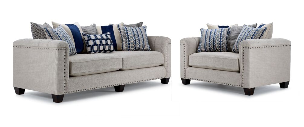 Charice Sofa & Chair and a Half - Putty