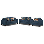 Cindy Sofa, Loveseat and Chair Set-Blue