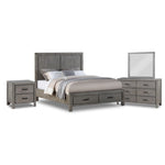 Copeland 6-Piece Queen Storage Bedroom Set- Wire-Brushed Grey