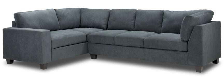 Cosmo 2-Piece Sectional with Left Facing Corner Sofa - Dark Grey