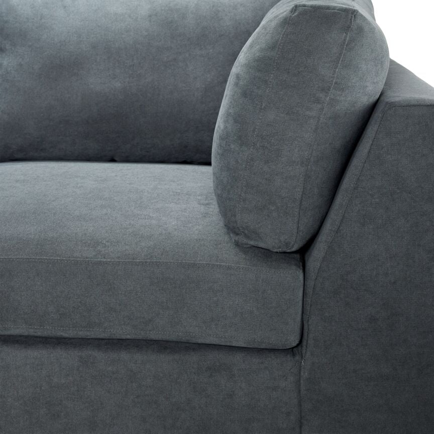 Cosmo 2-Piece Sectional with Right Facing Corner Sofa - Dark Grey