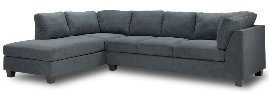 Cosmo 2-Piece Sectional with Left Facing Chaise - Dark Grey