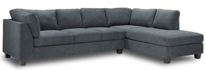 Cosmo 2-Piece Sectional with Right Facing Chaise - Dark Grey