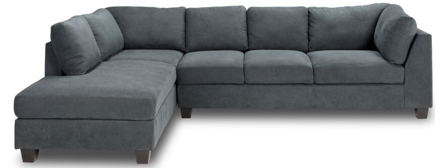 Cosmo 2-Piece Sectional with Left Facing Chaise - Dark Grey