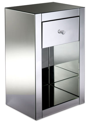 Crystal Table de nuit – verre miroir