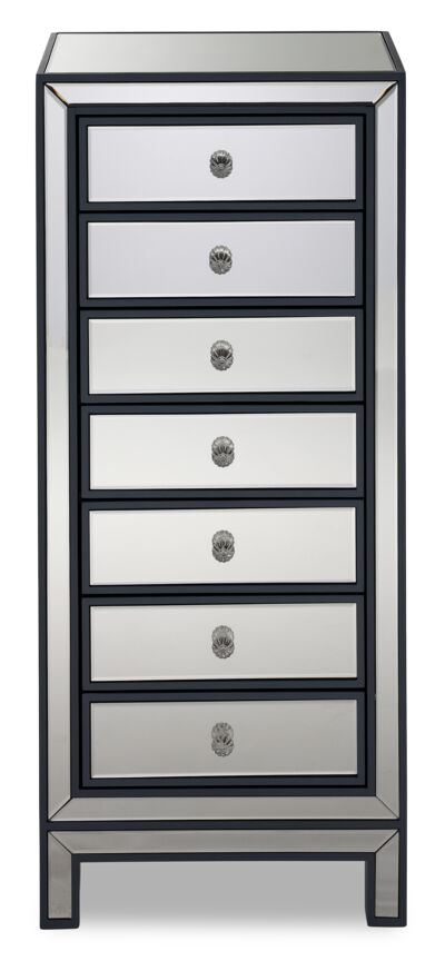 Crystal 7 Drawer Chest - Mirrored Glass