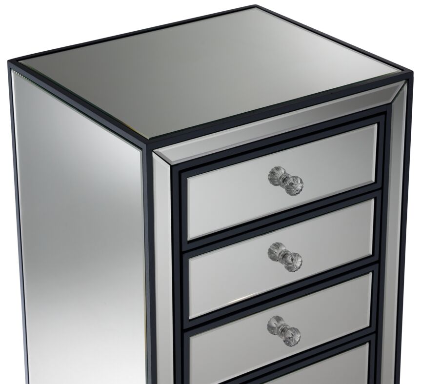 Crystal 7 Drawer Chest - Mirrored Glass
