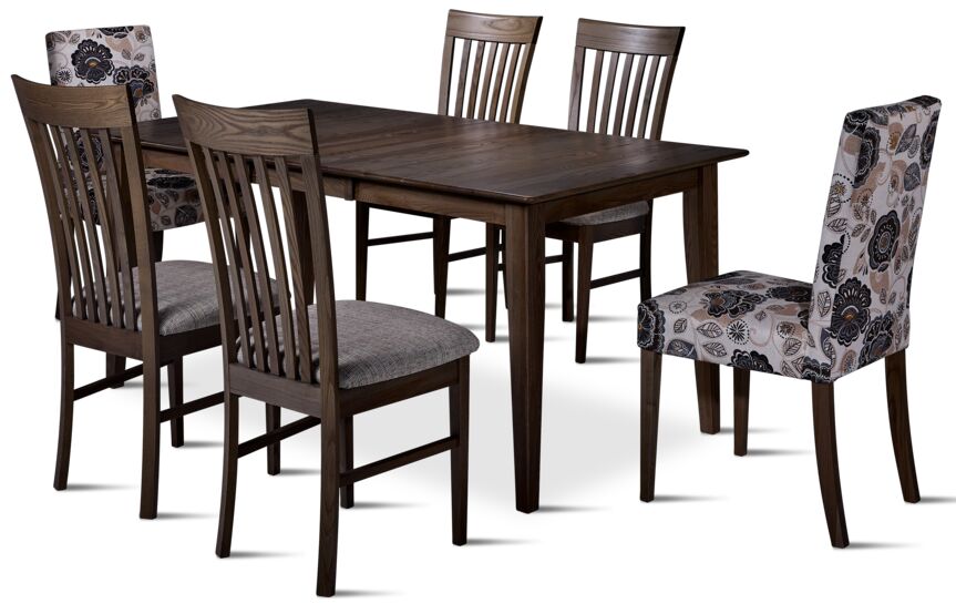 Cypress 7-Piece Dining Set with 2 Parson Chairs - Graphite