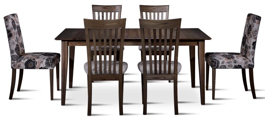 Cypress 7-Piece Dining Set with 2 Parson Chairs - Graphite