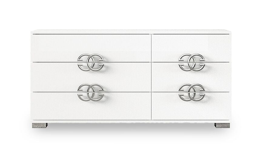Dafne 6 Drawer Dresser - White Lacquer
