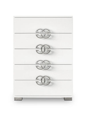Dafne 5 Drawer Chest - White Lacquer