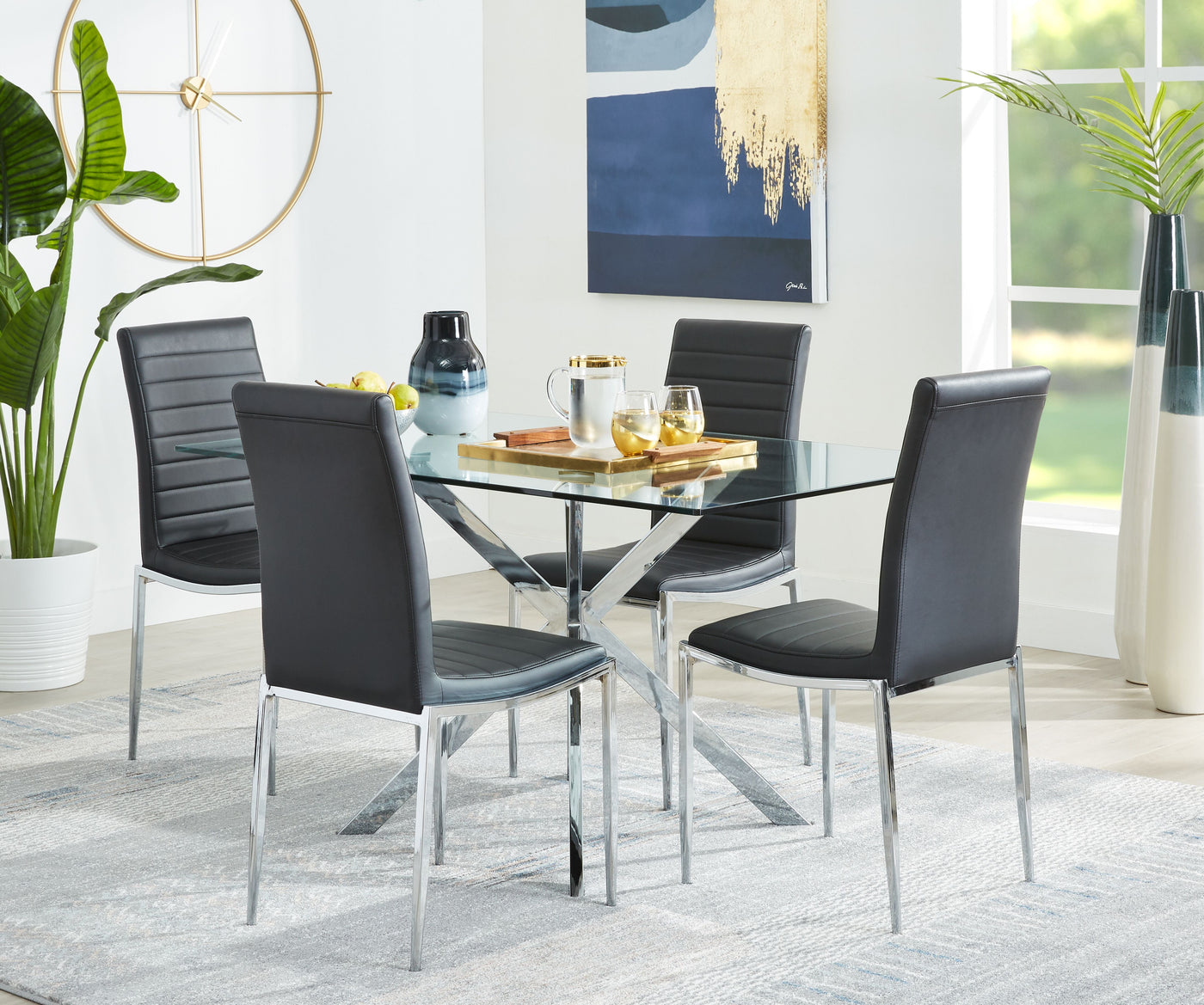Darron 5-Piece Dining Set - Black