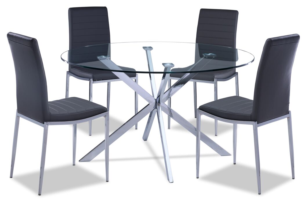 Darron 5-Piece Round Dining Set - Slate