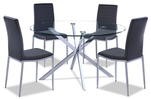 Darron 5-Piece Round Dining Set - Slate