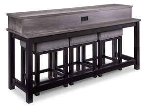 Dean Ens. Table console et tabourets - pierre grise