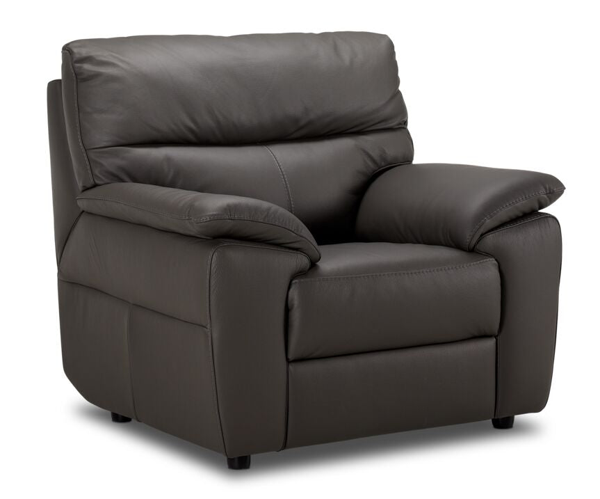 Toscana Leather Sofa, Loveseat and Chair Set-Grey