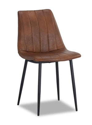 Drew Side Chair - Black, Bravo Cognac