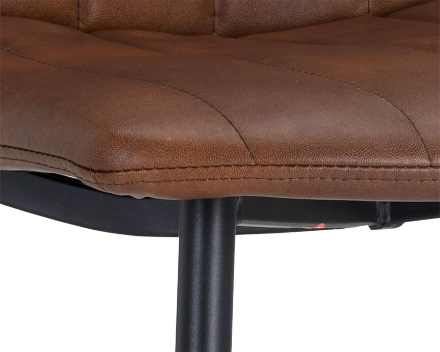 Drew Side Chair - Black, Bravo Cognac