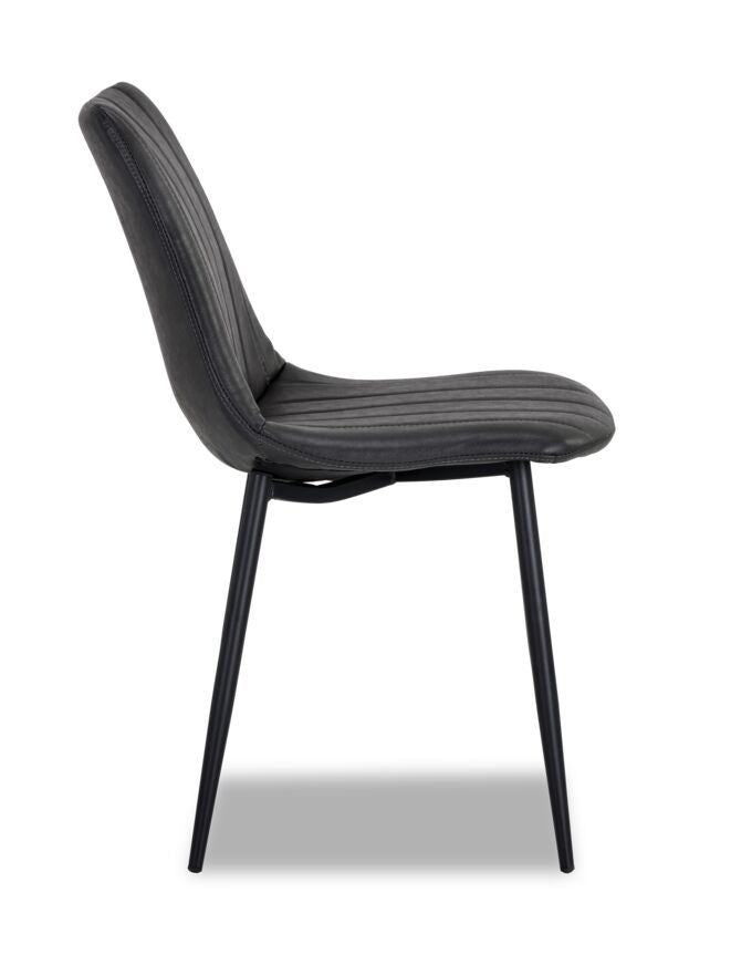 Drew Side Chair - Black, Bravo Portabella