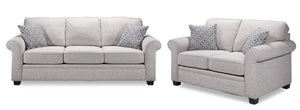 Duffield Sofa and Loveseat Set - Light Beige