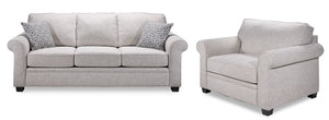 Duffield Sofa and Chair and a Half Set - Light Beige