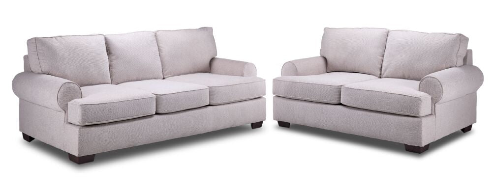 Elaine Sofa & Loveseat Set - Cream