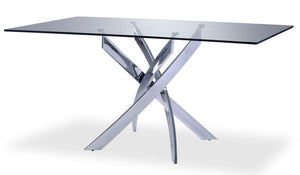 Ellis Dining Table- Glass and Chrome