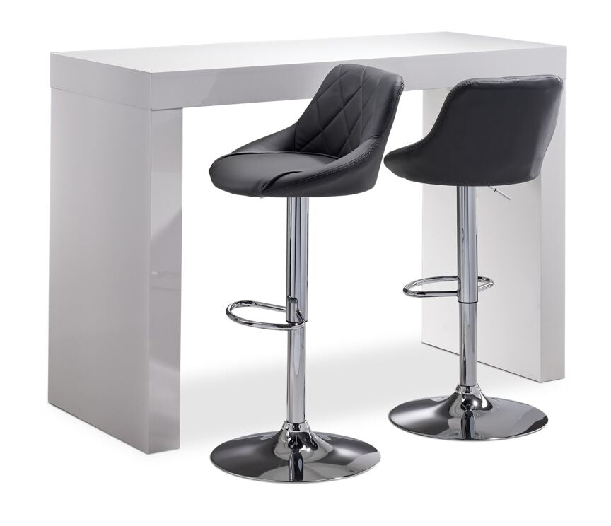 Emile II 3-Piece Bar Height Dining Set - White/Grey