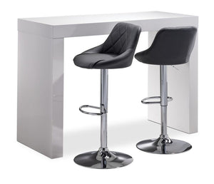 Emile II 3-Piece Bar Height Dining Set - White/Grey
