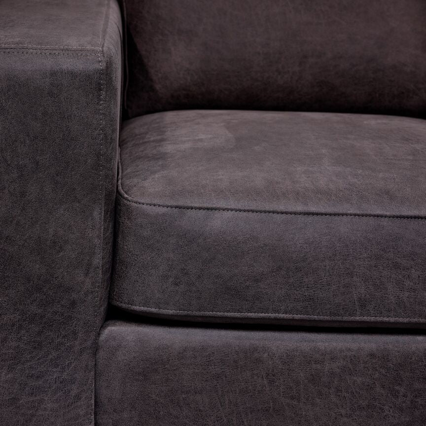 Enrico Leather Chair - Slate